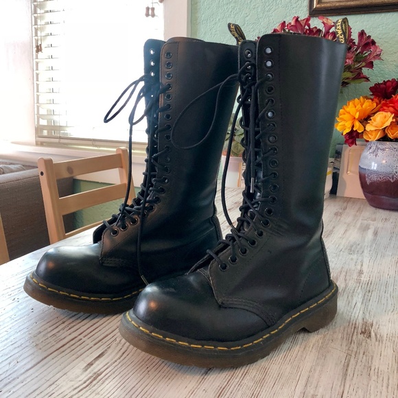 Dr. Martens Shoes - Vintage Dr. Martens Leather Tall Combat Boots